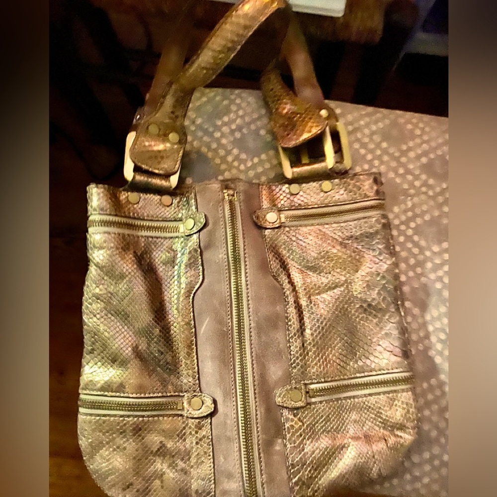 Jimmy Choo rare snake skin and suede